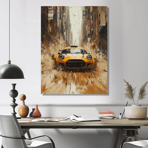 Yellow Off Road Rallycross Racing - Cars Off-Roadcanvas Canvas Wall Art