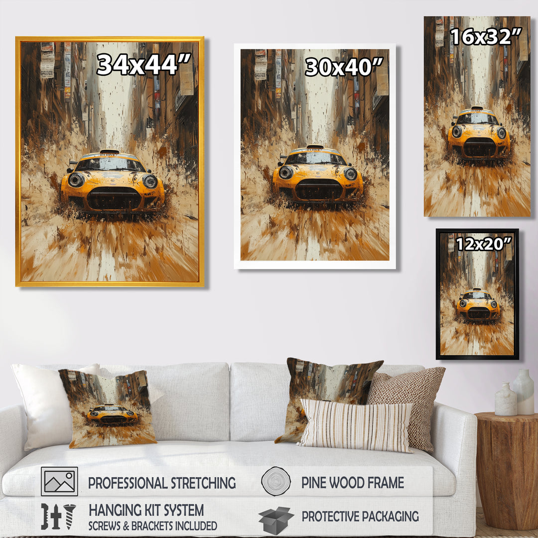 Yellow Off Road Rallycross Racing - Cars Off-Roadcanvas Canvas Wall Art