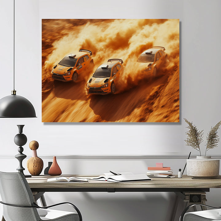 Orange Rally Car Rush Accented With Black - Cars Off-Roadcanvas Canvas Wall Art