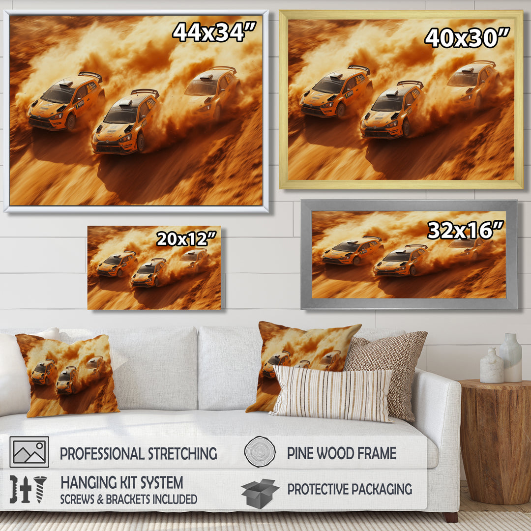 Orange Rally Car Rush Accented With Black - Cars Off-Roadcanvas Canvas Wall Art