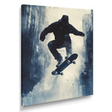 Grey Skateboard Splash Accented With - Skateboard Canvas Wall Art