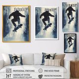 Grey Skateboard Splash Accented With - Skateboard Canvas Wall Art