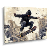 Black Skateboard Street Women's Accented With - Skateboard Canvas Wall Art