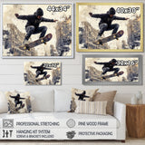 Black Skateboard Street Women's Accented With - Skateboard Canvas Wall Art