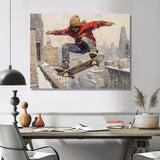 Red Skateboard Street Women's Accented With - Skateboard Canvas Wall Art