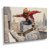 Red Skateboard Street Women's Accented With - Skateboard Canvas Wall Art