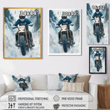 Green Snowmobile Freestyle Accented With White - Dirt Bike Canvas Wall Art