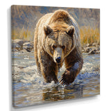 Grizzly By The River In Canada - Bear Living Room Wall Art