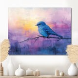 Bluebird In The Early Evening - Bird Canvas Wall Art