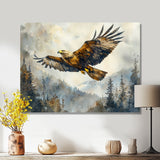 Brown Eagle Soaring Above The Valley - Brown Bird Wall Art