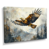 Brown Eagle Soaring Above The Valley - Brown Bird Wall Art