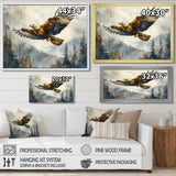 Brown Eagle Soaring Above The Valley - Brown Bird Wall Art