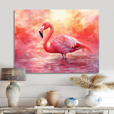 Flamingo At Sunset - Pink Flamingo Wall Art