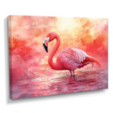 Flamingo At Sunset - Pink Flamingo Wall Art