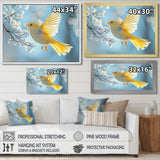 Fluffy Finch In The Forest Breeze - Bird Living Room Wall Art