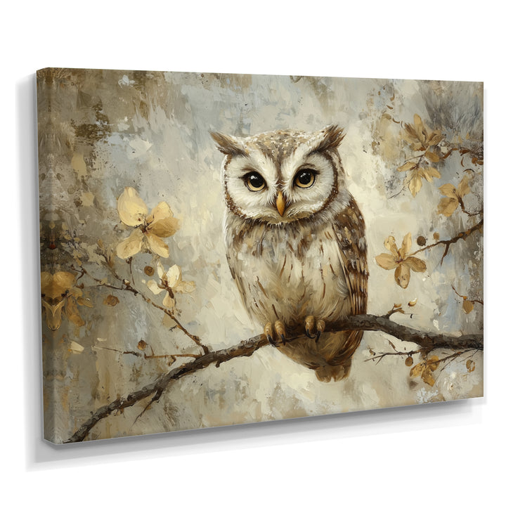 Gentle Owl In Winter - Owl Bedroom Wall Art