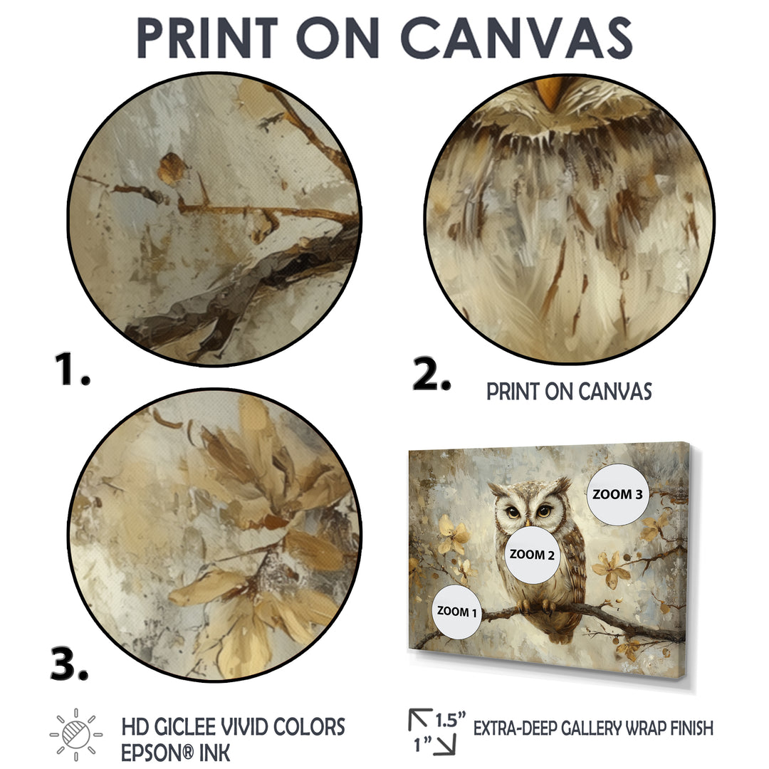 Gentle Owl In Winter - Owl Bedroom Wall Art