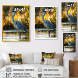Photo Of Heron At The Farm Lake - Grey Heron Wall Art