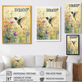 Hummingbird Among The Wildflowers - Bird Bedroom Wall Art