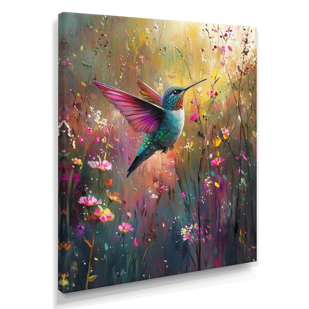 Hummingbird In The Spring Forest - Bird Wall Art Prints