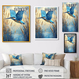 Kingfisher By The Farm River - Bird Framed Canvas Art