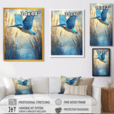 Kingfisher By The Farm River - Bird Framed Canvas Art