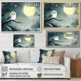 Owl In The Moonlight In Winter - Yellow Owl Wall Art