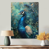Peacock At The Garden Gate - Blue Bird Wall Art