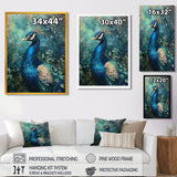 Peacock At The Garden Gate - Blue Bird Wall Art