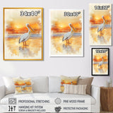 Pelican At Dusk - Heron Canvas Wall Art