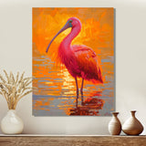 Scarlet Ibis Bird In The Lake - Bird Bedroom Wall Art