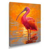 Scarlet Ibis Bird In The Lake - Bird Bedroom Wall Art
