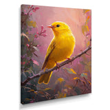 Songbird In The Forest Clearing - Yellow Bird Wall Art