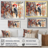 Woodpecker In The Forest - Bird Living Room Wall Art