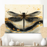 Golden Dragon Fly Flight Of Elegance - Dragonfly Living Room Wall Art