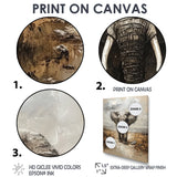 Elephant Majesty In The Grasslands - Elephant Canvas Wall Art