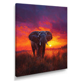 Elephant In The Sunset Glow - Elephant Wall Decor