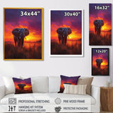 Elephant In The Sunset Glow - Elephant Wall Decor