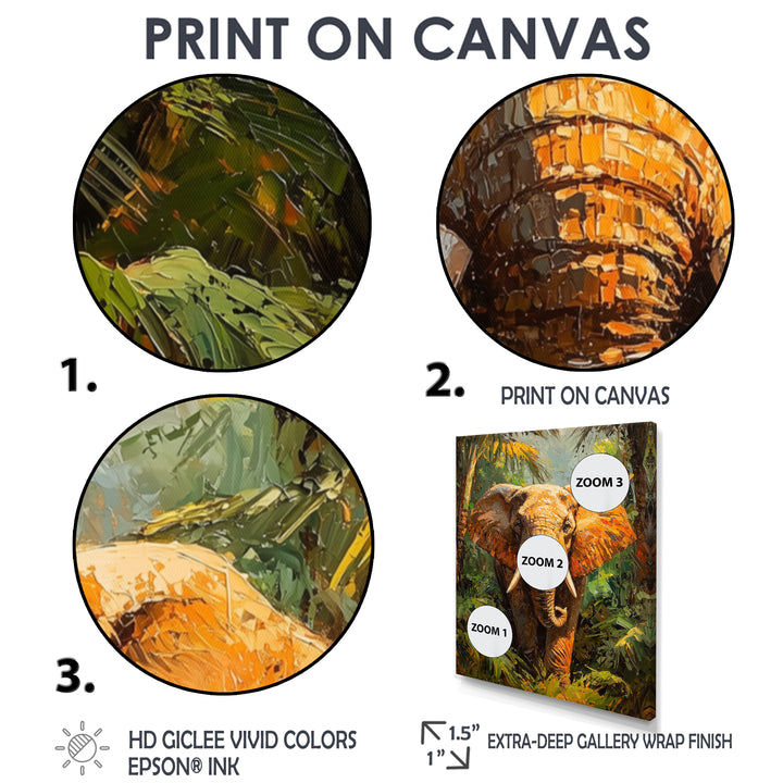 Elephant In The Tropical Rainforest - Elephant Wall Decor