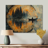 Fishing Tranquility River Landscape I - Boat Fishing Wall Art Canvas Wall Art