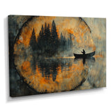 Fishing Tranquility River Landscape I - Boat Fishing Wall Art Canvas Wall Art