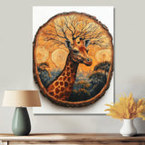 Floral Giraffe Portrait In African Landscape - Giraffe Canvas Wall Art