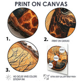 Floral Giraffe Portrait In African Landscape - Giraffe Canvas Wall Art