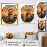 Floral Giraffe Portrait In African Landscape - Giraffe Canvas Wall Art