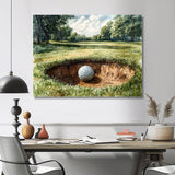 Abstract Golf Ball On The Field - Golf Canvas Wall Art