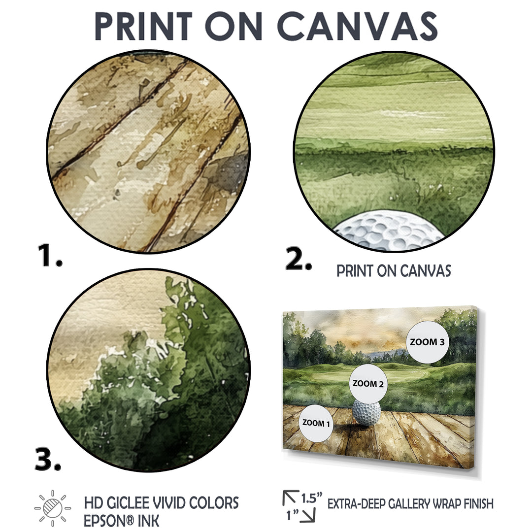 Greens And Dreams Golf Practice Landscape I - Golf Canvas Wall Art