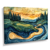 Abstract Golf Course Champions Horizon
 I - Golf Canvas Wall Art
