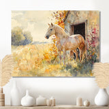 Horse Floral Portrait At The Barn - Horse Wall Decor