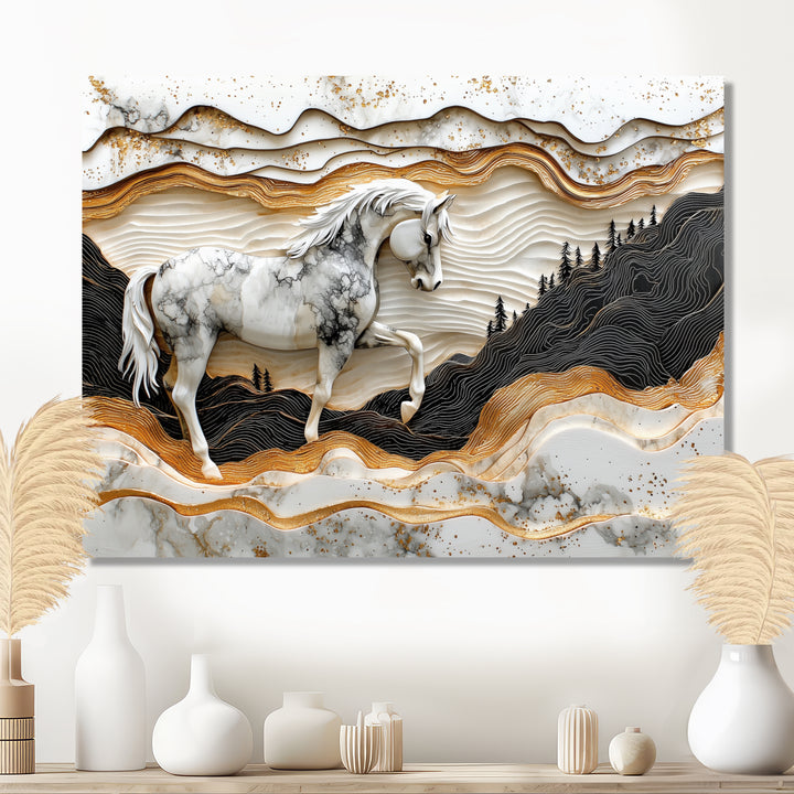 Abstract Gallop Horse Into The Forest - Horse Wall Art Prints