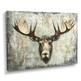 Abstract Antlers Of Moose Head - Brown Moose Wall Art